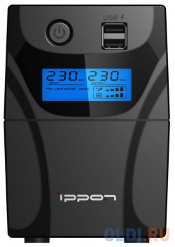 ИБП Ippon Back Power Pro II 700 700VA/420W LCD RJ 45 USB (4 x IEC) 1030304 