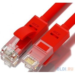 Greenconnect Патч корд прямой 4 0m  UTP кат 5e красный позолоченные контакты 24 AWG литой GCR LNC04 ethernet high speed 1 Гбит/с RJ45 T56 Green Connection