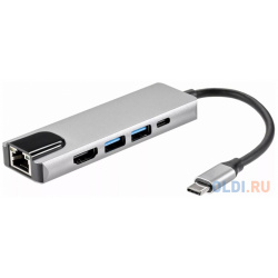 Адаптер USB 3 1 Type Cm  >HDMI A(m) 4K@30Hz RJ45 2XUSB3 0 PD iOpen VCOM Telecom ACU435M