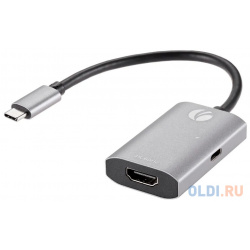 Aдаптер USB 3 1 Type Cm  > HDMI A(f) 4K@60Hz PD charging Alum Shell VCOM Telecom CU452A_USB3 1_TC HDMI/F_PD_4KX60HZ