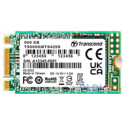 Твердотельный накопитель SSD M 2 Transcend 500Gb MTS425  (SATA3 up to 530/480MBs 3D NAND 180TBW 22x42mm) TS500GMTS425S