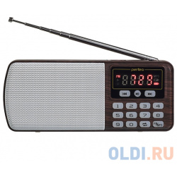 Perfeo радиоприемник цифровой ЕГЕРЬ FM+ 70 108МГц/ MP3/ питание USB или BL5C/ коричневый (i120 BK) i120 BK 
