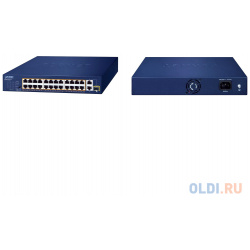 коммутатор/ PLANET 24 Port 10/100TX 802 3at PoE + 2 10/100/1000T 1 shared 1000X SFP Unmanaged Gigabit Ethernet Switch (185W Budget  St FGSD 2621P