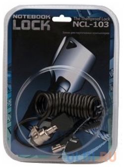 Трос безопасности для защиты ноутбуков 1 8m с замком (ключ) Cable Lock NCL 103 