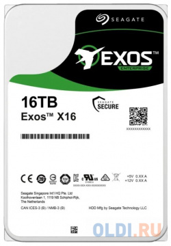 Накопитель на жестком магнитном диске Seagate Жесткий диск Exos X16 HDD 16TB 512E ST16000NM002G 3 5" SAS 12Gb/s 256Mb 7200rpm 