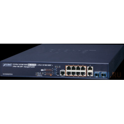 L3 8 Port 10/100/1000T 75W 802 3bt PoE + 2 10G SFP+ Managed Switch (240W Budget  ERPS Ring ONVIF Cybersecurity featur Planet GS 5220 8UP2T2X