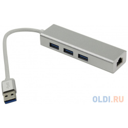 Greenconnect USB 3 0 Разветвитель на порта + 10/100Mbps Ethernet Network metall Green Connection GCR AP05 