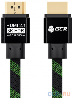 Кабель HDMI 1м Green Connection GCR 51833 круглый черный/зеленый 