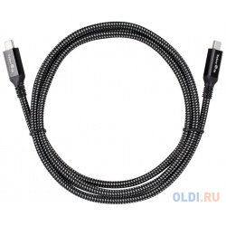 Кабель USB Type C 1 5м VCOM Telecom TUS840 5M круглый черный/серый 
