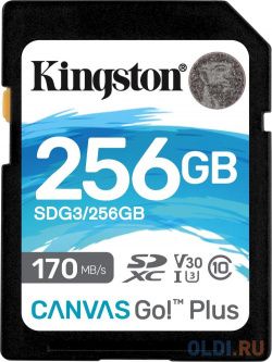 Карта памяти SDXC Kingston Canvas Go Plus  256 Гб UHS I Class U3 V30