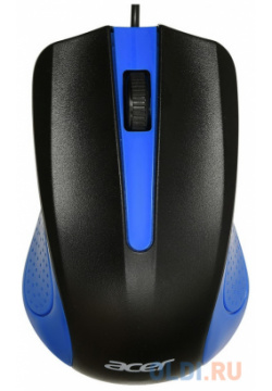Мышь Acer OMW011 черный/синий оптическая (1200dpi) USB (3but) ZL MCEEE 002 