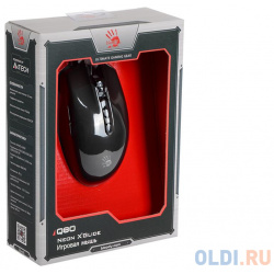 Мышь A4Tech Bloody Q80 черный оптическая (3200dpi) USB игровая (8but) 