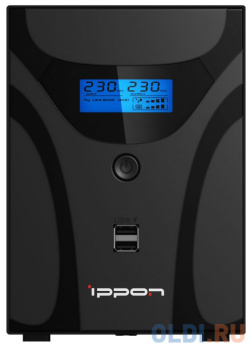 ИБП Ippon Smart Power Pro II Euro 1600 1600VA/960W LCD RS232 RJ 45 USB (4 EURO) 1029742