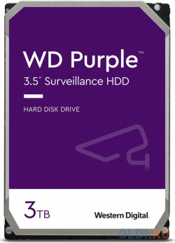 Жесткий диск WD SATA III 3TB WD33PURZ Surveillance Purple (5400rpm) 64Mb 3 5" Western Digital 