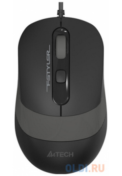 Мышь A4Tech Fstyler FM10S черный/серый оптическая (1600dpi) silent USB (4but) GREY 