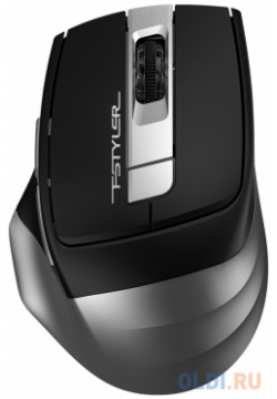 Мышь A4Tech Fstyler FB35S серый/черный оптическая (2000dpi) беспроводная BT/Radio USB для ноутбука (5but) SMOKY GREY 