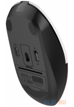 Мышь A4Tech Fstyler FB12S черный/белый оптическая (1200dpi) silent беспроводная BT/Radio USB (2but) PANDA