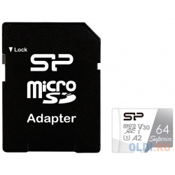 Флеш карта microSD 64GB Silicon Power Superior Pro A2 microSDXC Class 10 UHS I U3 Colorful 100/80 Mb/s (SD адаптер) SP064GBSTXDA2V20SP 