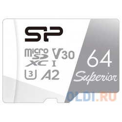 Флеш карта microSD 64GB Silicon Power Superior Pro A2 microSDXC Class 10 UHS I U3 Colorful 100/80 Mb/s (SD адаптер) SP064GBSTXDA2V20SP