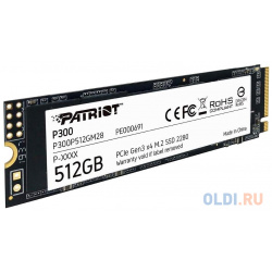 SSD накопитель Patriot P300 512 Gb PCI E 3 0 x4 P300P512GM28 