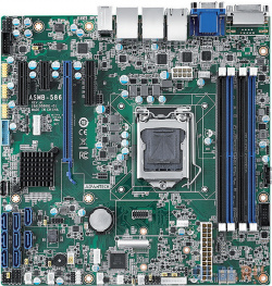 ASMB 586G2 00A1  Advantech LGA 1151 Intel® Xeon® E & 8th/9th Generation Core™ MicroATX Server Board with 4 DDR4 PCIe 6 USB 3 1 8 SATA3