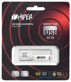 Флэш драйв 64GB USB 2 0  Groovy T пластик цвет белый Hiper HI USB264GBTW