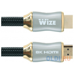 Кабель HDMI 1м Wize WAVC HDMI8K 1M круглый черный 