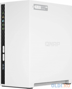 SMB QNAP TS 233 NAS 2 HDD trays  ARM 4 core Cortex A55 0GHz ram GB (max) 1x1GbE 2xUSB 0 port 1xUSB 3 Gen 1