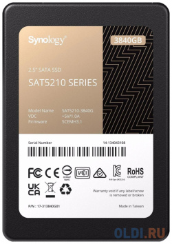 SSD жесткий диск SATA2 5" 3 84TB 6GB/S SAT5210 3840G SYNOLOGY 