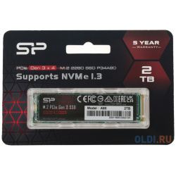 SSD накопитель Silicon Power P34A80 2 Tb PCI E 3 0 x4 SP002TBP34A80M28 