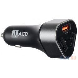 Автомобильное зарядное устройство ACD C233 X3B 3/2/1 5 А черный