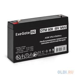 Аккумуляторная батарея ExeGate DTM 609 (6V 9Ah  клеммы F1) EX294052RUS А