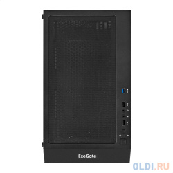 Корпус Miditower ExeGate EVO 5001A 450NPX (ATX  БП с вент 12 см 2*USB+1*USB3 0+HD Audio черный 3 12см RGB подсветкой боковая панель EX296316RUS