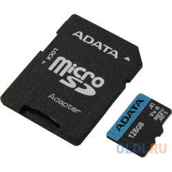 Карта памяти 128GB ADATA Premier A1 MicroSDHC UHS I Class 10 85/25 MB/s с адаптером A Data AUSDX128GUICL10A1 RA1 