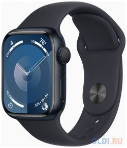 Смарт часы Apple Watch Series 9 A2978 41мм корп темная ночь Sport Band рем разм брасл :M/L (MR8X3ZP/A) MR8X3ZP/A 