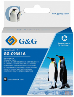 Картридж струйный G&G GG C9351A черный (17мл) для HP DJ 3920/3940/D1360/D1460/D1470/D1560/D2330/D2360/D2430/D2460/F370/F375/F380/F2180/F2187/F2224 