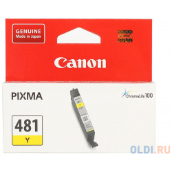 Картридж Canon CLI 481 Y для Pixma TS5140/6140/8140/8540 желтый 2100C001 