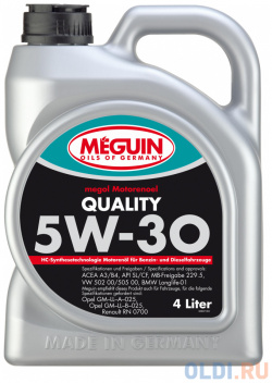 НС синтетическое моторное масло Meguin Motorenoel Quality 5W30 4 л 9027 