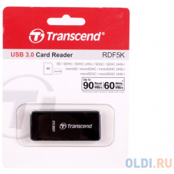 Картридер внешний Transcend TS RDF5K USB3 0 SDXC/SDHC/SD/microSDXC/microSDHC/microSD черный 