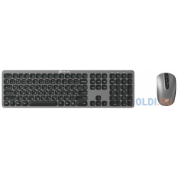 Клавиатура + мышь Оклик 300M клав:серый мышь:серый/черный USB беспроводная slim Oklick 1488402 
