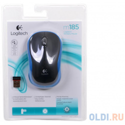 Мышь (910 002239) Logitech Wireless Mouse M185  Blue 910 002239