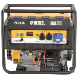 Генератор бензиновый PS 70 EA  7 0 кВт 230В 25л коннектор автоматики электростартер// Denzel