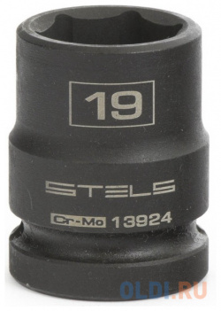 Головка ударная шестигранная  19 мм 1/2" CrMo // Stels 13924