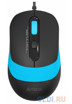 Мышь A4 Fstyler FM10 черный/синий оптическая (1600dpi) USB (4but) A4TECH BLUE М