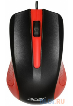 Мышь Acer OMW012 черный/красный оптическая (1200dpi) USB (3but) ZL MCEEE 003 