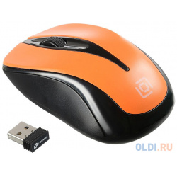 Мышь беспроводная Oklick 675MW чёрный оранжевый USB + радиоканал 