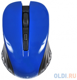 Мышь Oklick 545MW черный/синий оптическая (1600dpi) беспроводная USB (4but) TM 5500 BLUE 