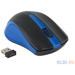 Мышь Oklick 485MW black/blue optical (1200dpi) cordless USB (2but) 997826