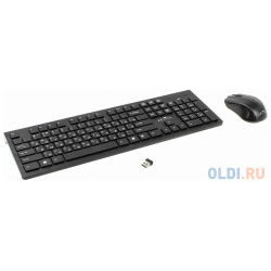 Клавиатура + мышь Oklick 250M клав:черный мышь:черный USB беспроводная slim MK5301 
