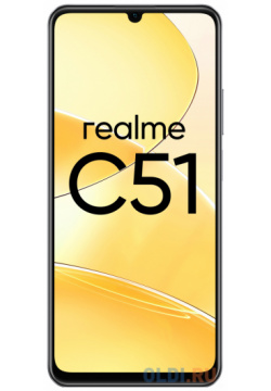 Смартфон Realme RMX3830 C51 128Gb 4Gb черный моноблок 3G 4G 2Sim 6 74" 720x1600 Android 13 50Mpix 802 11 a/b/g/n/ac NFC GPS GSM900/1800 GSM1900 T 631011000369 